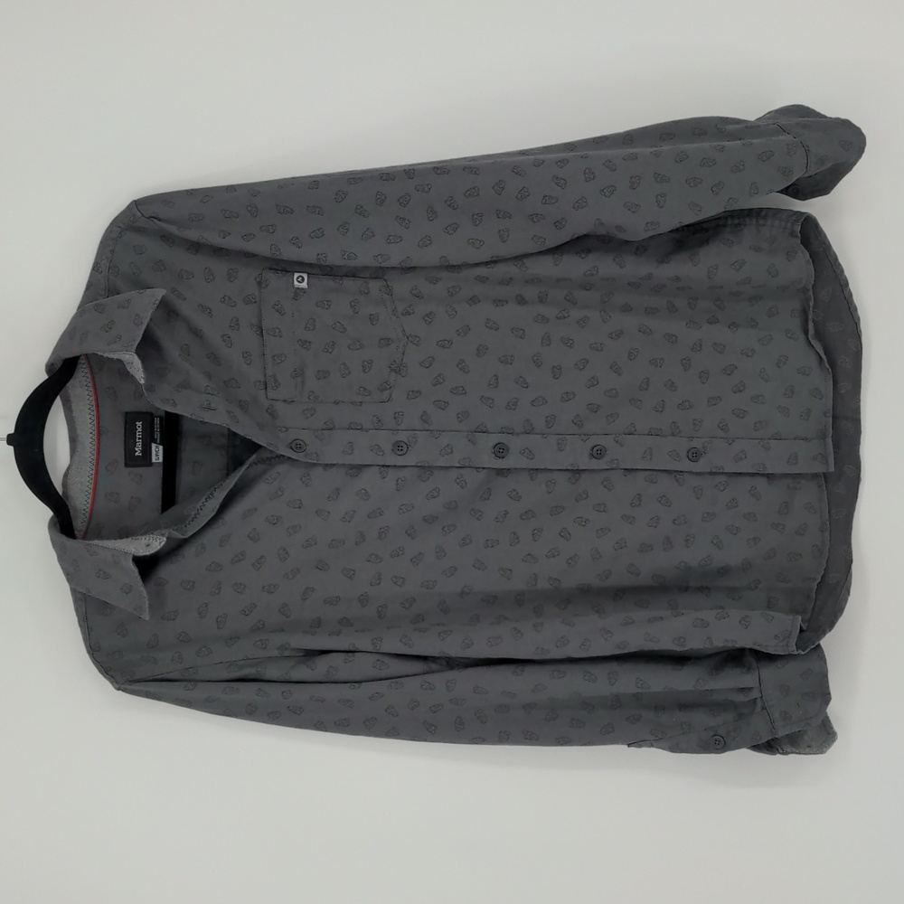 Marmot Fairfax Midweight Flannel Coolmax Blend LS‎ UPF Shirt Small Beaver Print